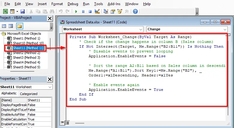 Auto Sort with VBA Macro (For All Excel Versions)