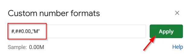 Changing to Custom Number Format
