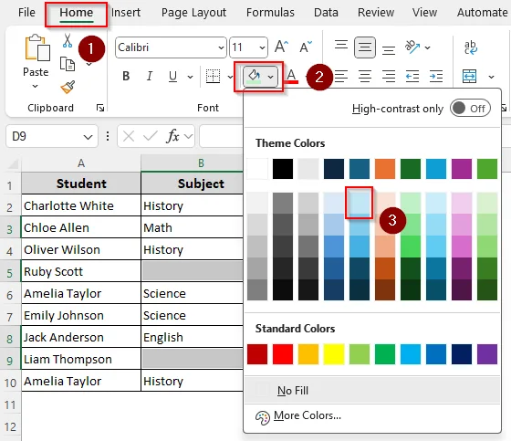 Manually Highlight Blank Cells