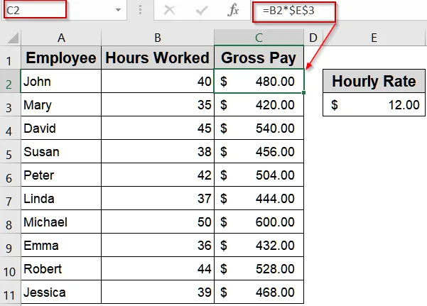 Making Calculations Using Absolute Cell Reference