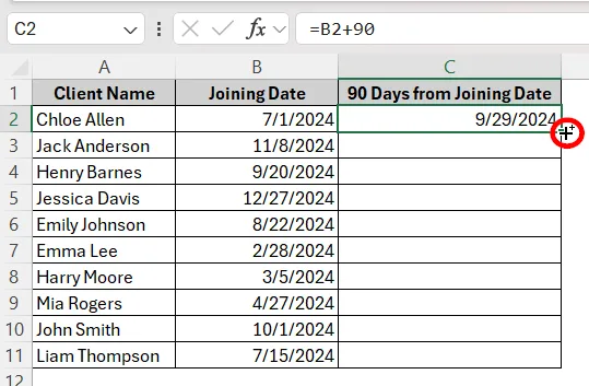 Basic Date Addition Using a Simple Formula
