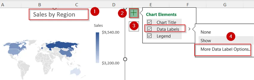 Use Excel’s Built-in Map Chart Feature