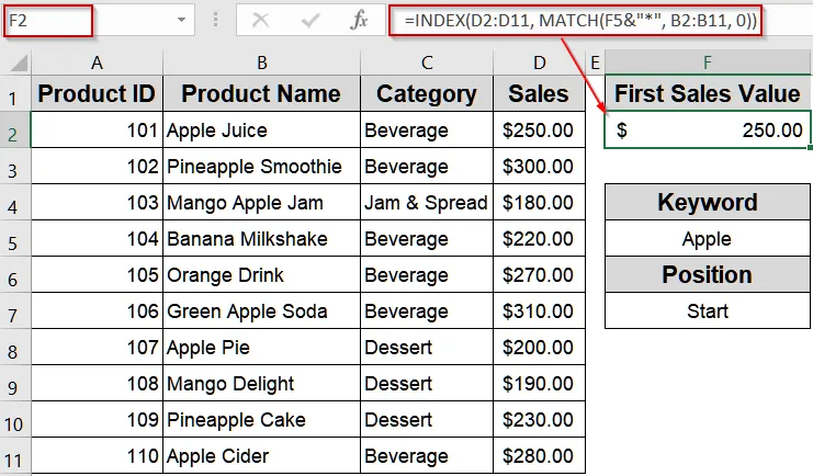 Find Values Starting with Specific Characters