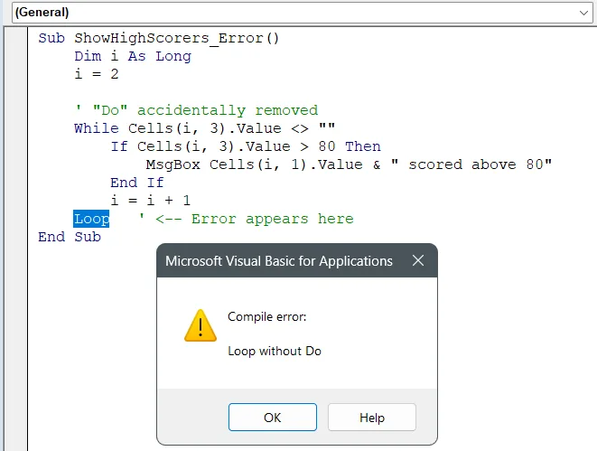 Correctly Pairing Do and Loop Statements