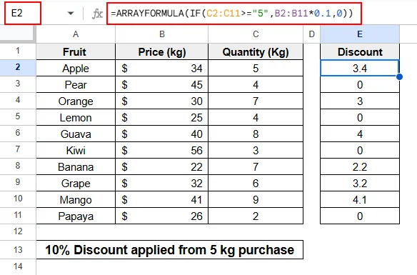 Applying ARRAYFORMULA With Basic Formulas