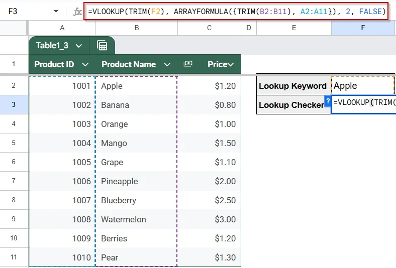 Remove Extra Spaces Using the TRIM Function