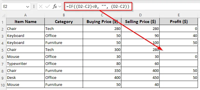 Using the IF Function to Set a Cell to Blank in a Formula