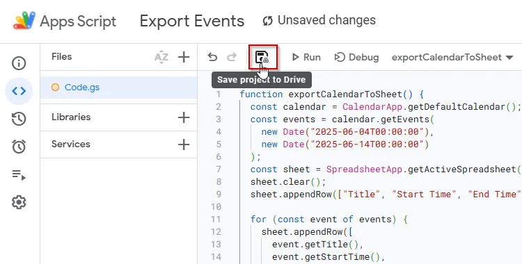 Export Google Calendar Events to Sheets Using Apps Script