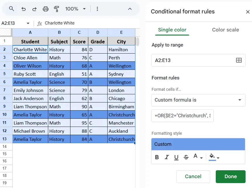 Using the OR Function