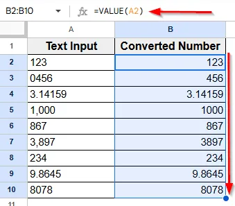 Using the VALUE Function