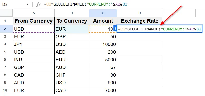Using the GOOGLEFINANCE Function