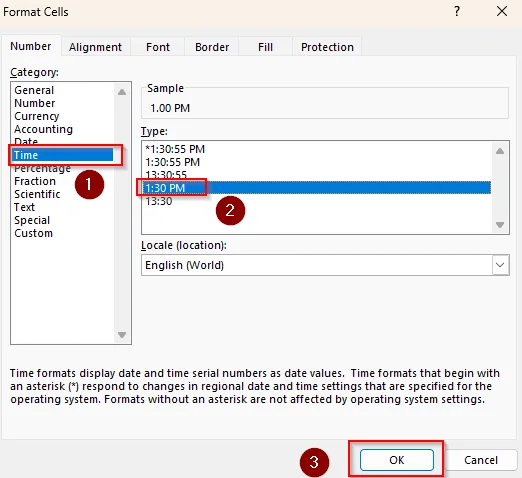 Format Your Dataset First According to Excel Time Format