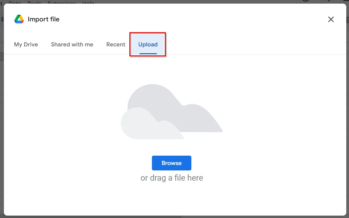 Import Excel into Google Sheets Using the Built-in Feature