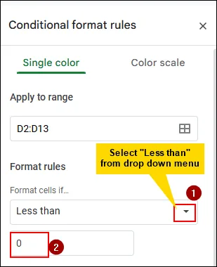 Applying Conditional Formatting