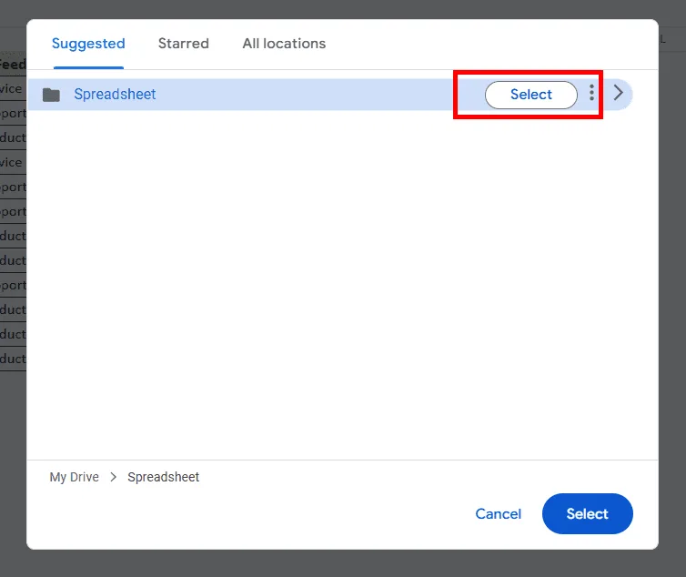 Save Google Sheets on Google Drive