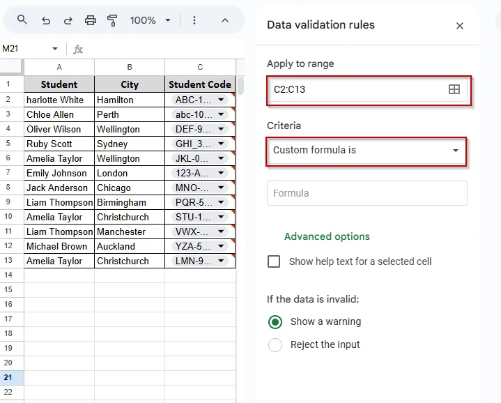 Pattern-Based Validation with Regex