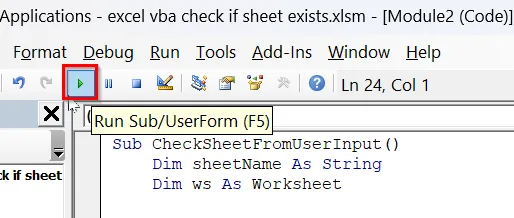 Check If the Sheet Exists in the Current Workbook