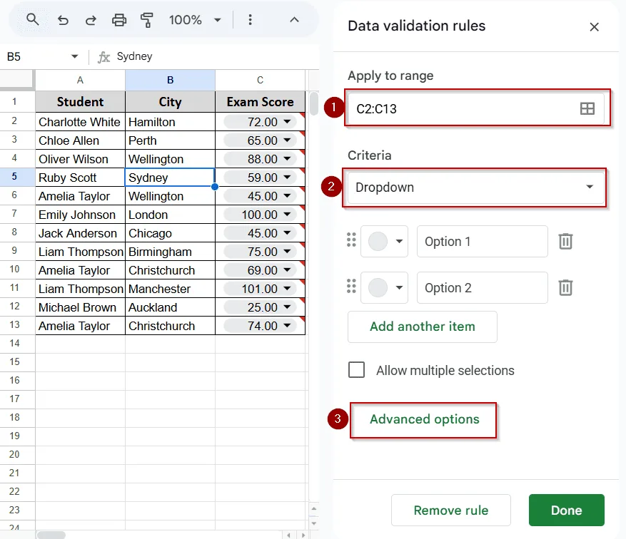 Number Range Validation