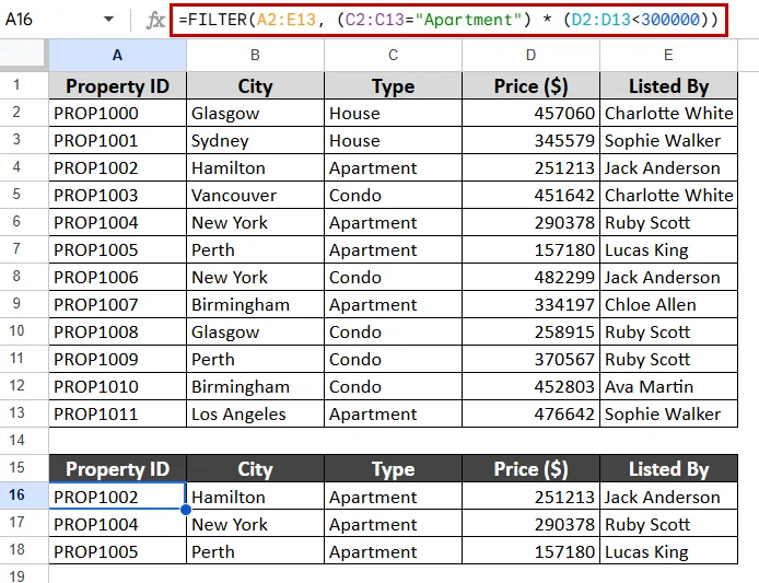 Filtering with Text and Numeric Conditions Combined