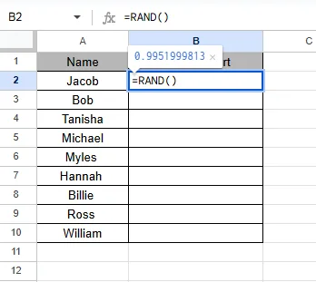 Randomize List Using RAND Function