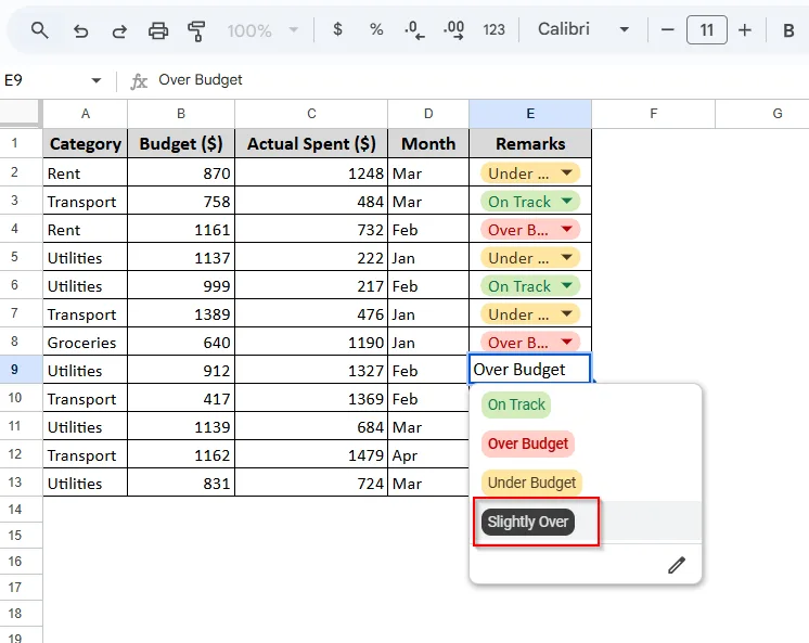 Editing the Drop-down List in Data Validation