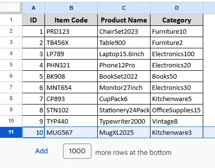 Using Keyboard Shortcut to Hide Unused Cells