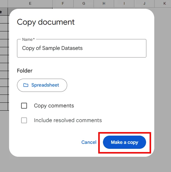 Save Google Sheets on Google Drive