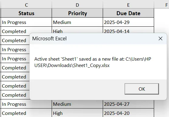 Save One/ Specific Worksheet as a New Excel File