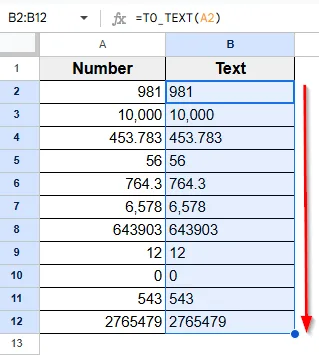 Using TO_TEXT Function