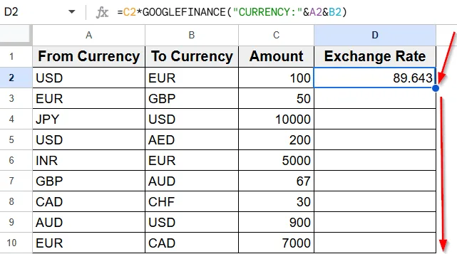 Using the GOOGLEFINANCE Function