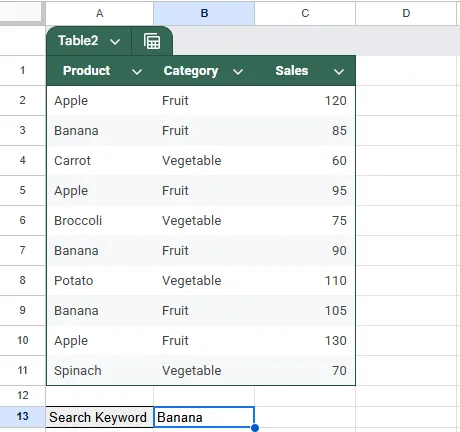 Retrieve Data Related to Specific Value Using VLOOKUP Across a Range