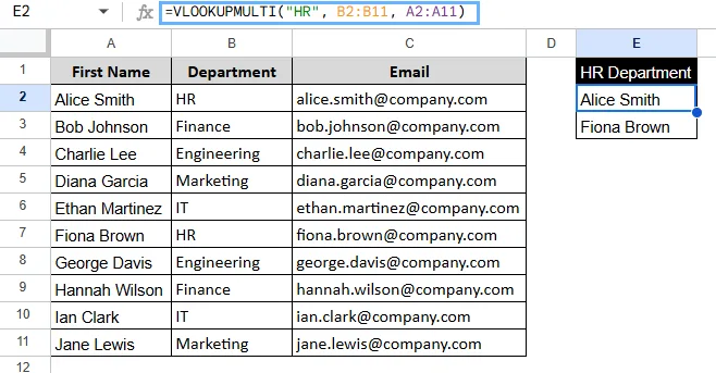 Alternative to VLOOKUP for Returning Multiple Matches