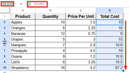 Using Asterisk To Multiply Two Columns