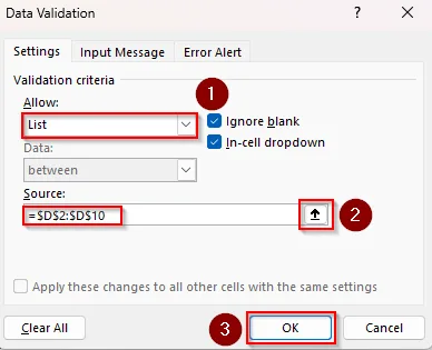 Manually Sort Source Data and Add a Drop-Down