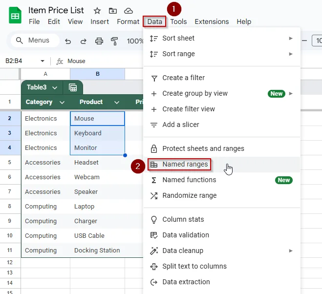 Setting Up a Dependent Drop-Down With VLOOKUP
