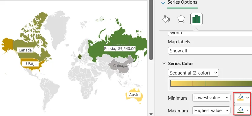 Use Excel’s Built-in Map Chart Feature