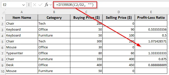 Returning Blanks for Formula Errors with the IFERROR and IFNA Functions