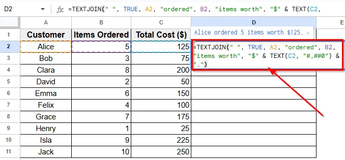 Using the TEXTJOIN Function