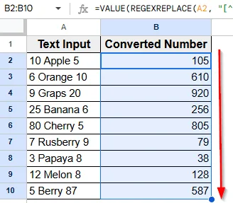 Applying REGEXREPLACE with VALUE Function
