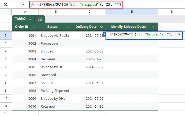 Return Values Based on Keyword Detection Using IF and REGEXMATCH