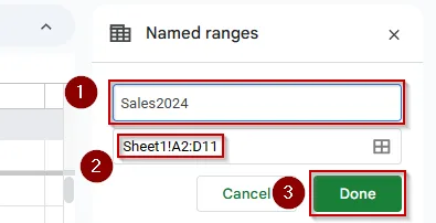 Using IMPORTRANGE function to Import Data from a Named Range in Another Google Sheet