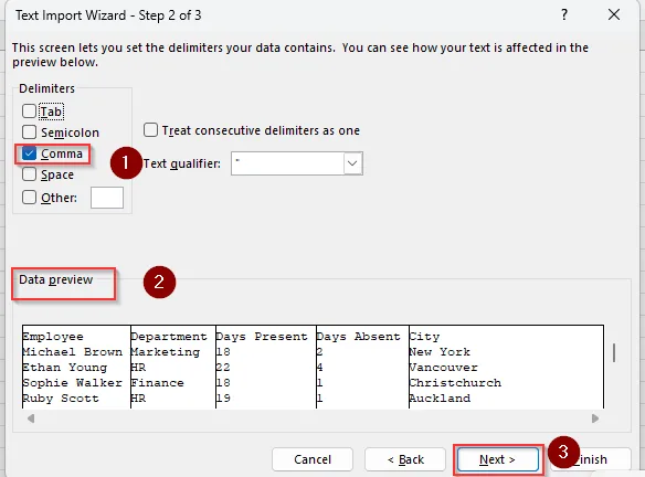Directly Open the Text File in Excel