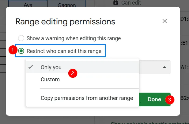Protect Columns Using the Context Menu