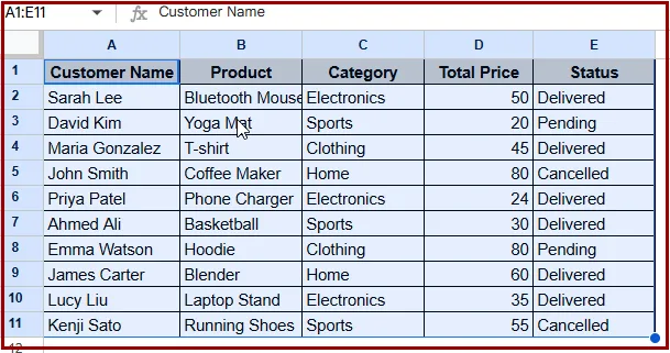 Sorting Multiple Columns at Once
