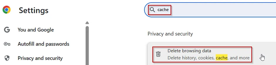 Clear Browser Cache or Try Incognito