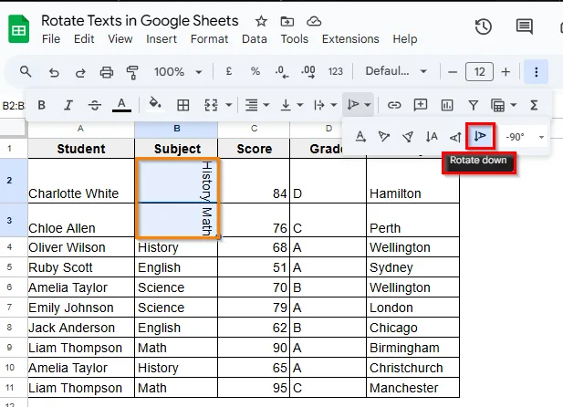 How to Rotate Texts in Google Sheets (6 Suitable Examples) | Excel Insider