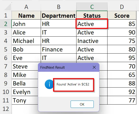 Find All Occurrences of a Word Using FindNext Method