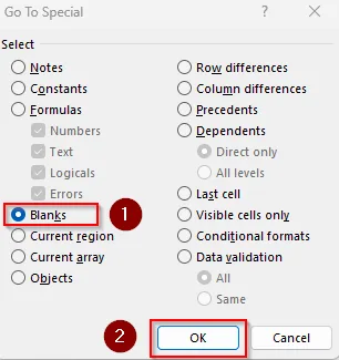 Find and Highlight Blank Cells with the Go To Special Feature