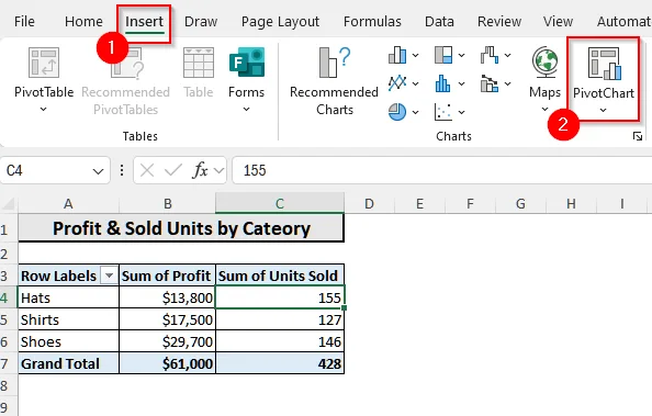 Making a Pivot Chart from a Pivot Table