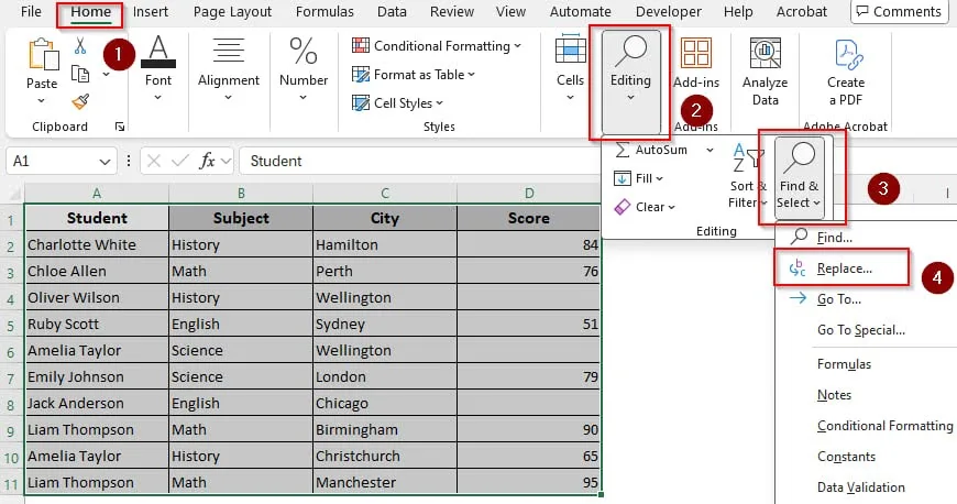 Fill Empty Cells with the Find and Replace Tool